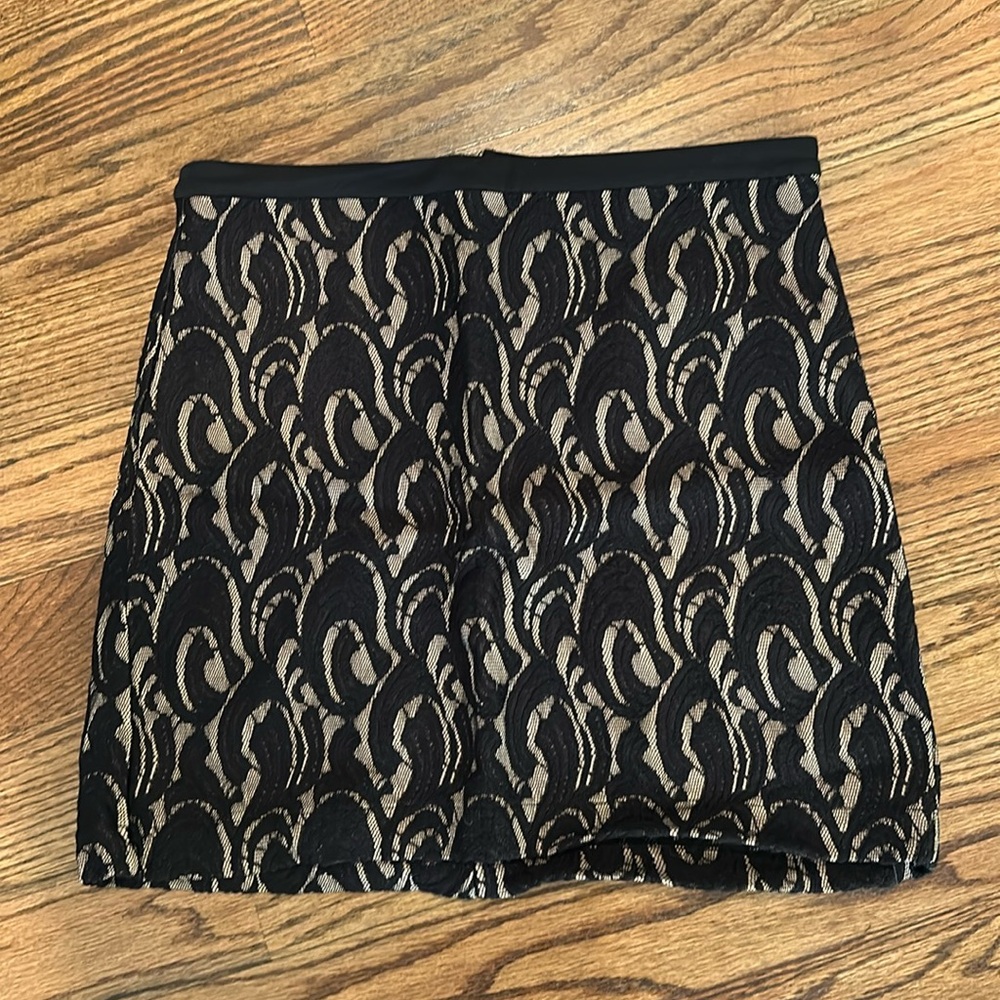 Lace black nude skirt
